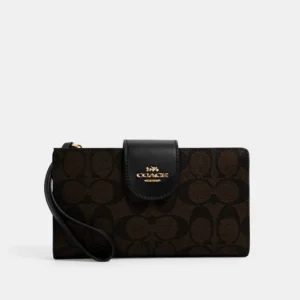 COACH PHONE WALLET SIGNATURE BLACK