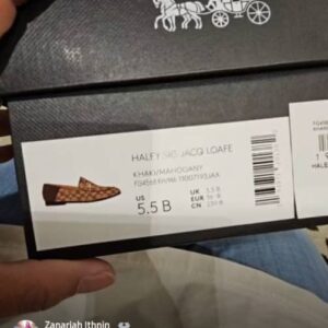 (INTERNAL USE ONLY) LD APRIL 8 COACH [4] HALEY LOAFER SIG JACQ KHAKI/MAHOGANY (G4568)