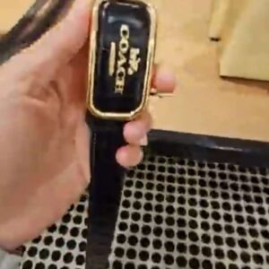 (INTERNAL USE ONLY) LD APR COACH BELT WOMEN BLACK BUCKLE PETAK