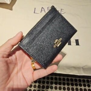 (INTERNAL USE ONLY) LD APR 30 COACH CARD CASE ZIP BLACK/GOLD