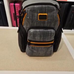 (INTERNAL USE ONLY) LD MAY 1 TUMI ALPHA BRAVO NAVIGATION BACKPACK GREY/ORANGE/BLACK
