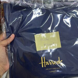 (INTERNAL USE ONLY) LD APR 13 HARRODS TOP HANDLE BLUE (GOLD HARRODS WORDING)