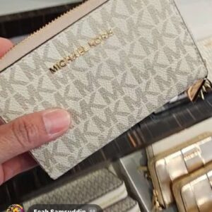 (INTERNAL USE ONLY) LD MAY 3 [CLEARANCE] MK ZIP AROUND SMALL WALLET BUTIK SIGN VANILA PINK