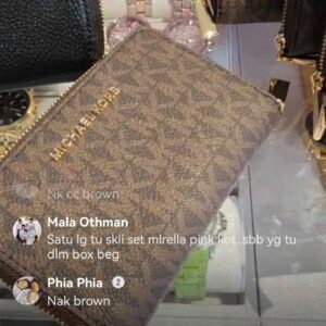 (INTERNAL USE ONLY) LD MAY 3 [CLEARANCE] MK ZIP AROUND SMALL WALLET BUTIK SIGN BROWN