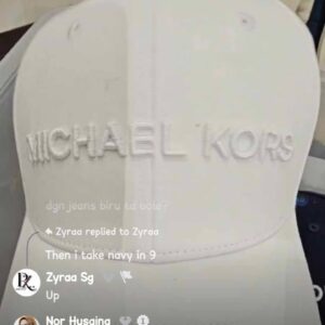 (INTERNAL USE ONLY) LD MAY 31 MK CAP (TULISAN MICHAEL KORS PUTIH) WHITE