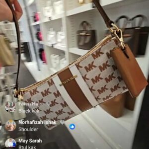 (INTERNAL USE ONLY) LD MAY 17 [CLEARANCE] MK VINCENT SHOULDER SIG JACQ BROWN