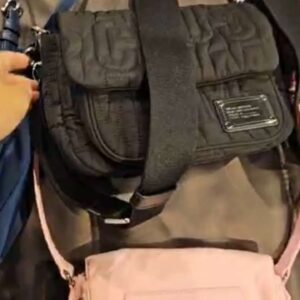 (INTERNAL USE ONLY) LD MAY 25 MJ NYLON LOGO EMBOSSED MESSENGER BLACK