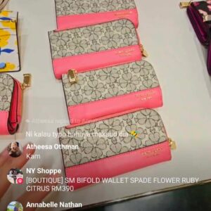 (INTERNAL USE ONLY) LD OCT 11 [BOUTIQUE] SM SLIM BIFOLD WALLET SPADE FLOWER RUBY CITRUS