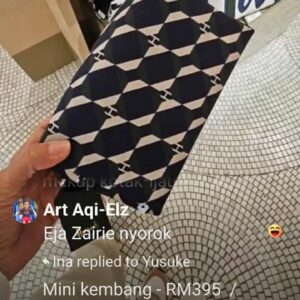 (INTERNAL USE ONLY) LD OCT 31 HARRODS COSMETIC BAG ABSTRACT GREEN/BLUE/WHITE - CORAK BARU [7800720]