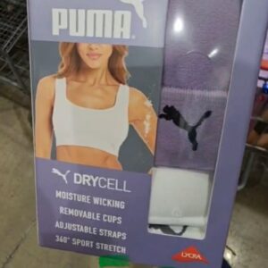 (INTERNAL USE ONLY) LD DEC 16 PUMA 2 PACK SQUARE NECK SPORTS BRA PURPLE & WHITE