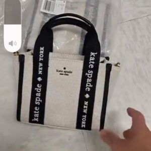 (INTERNAL USE ONLY) LD DEC 13 KS KIP TOTE MINI JACQUARD CREAM/BLACK