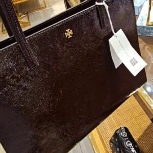 (INTERNAL USE ONLY) LD DEC 14 TB EMERSON WORK TOTE SHINY LEATHER MAROON