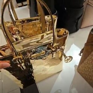 (INTERNAL USE ONLY) LD DEC 8 MK JST SM METALLIC TOTE DEBOSSED GOLD