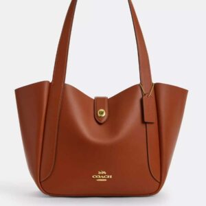 (INTERNAL USE ONLY) LD NOV 23 COACH HADLEY TURNLOCK TOTE SMOOTH LEATHER GOLD/TAN