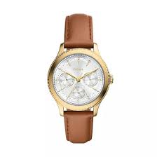 (INTERNAL USE ONLY) LD NOV 26 FOSSIL WATCH TALI LEATHER BROWN MUKA PUTIH GOLD RIM [BQW8022]