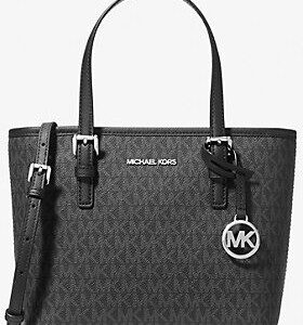 (INTERNAL USE ONLY) LD NOV 21 MK JET SET SMALL TOTE SIGN BLACK/SILVER